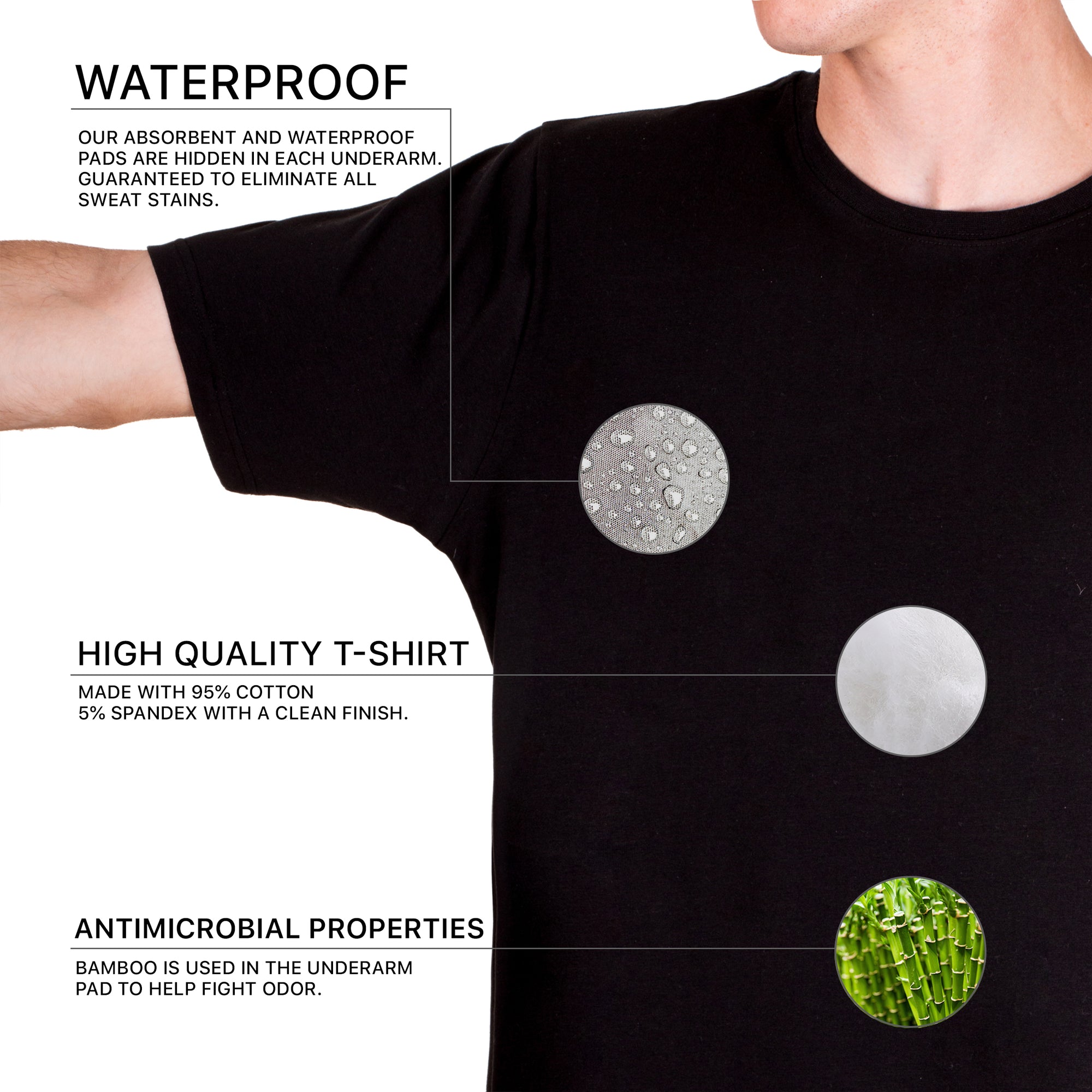 Sweat Proof Crewneck T-Shirt for Men