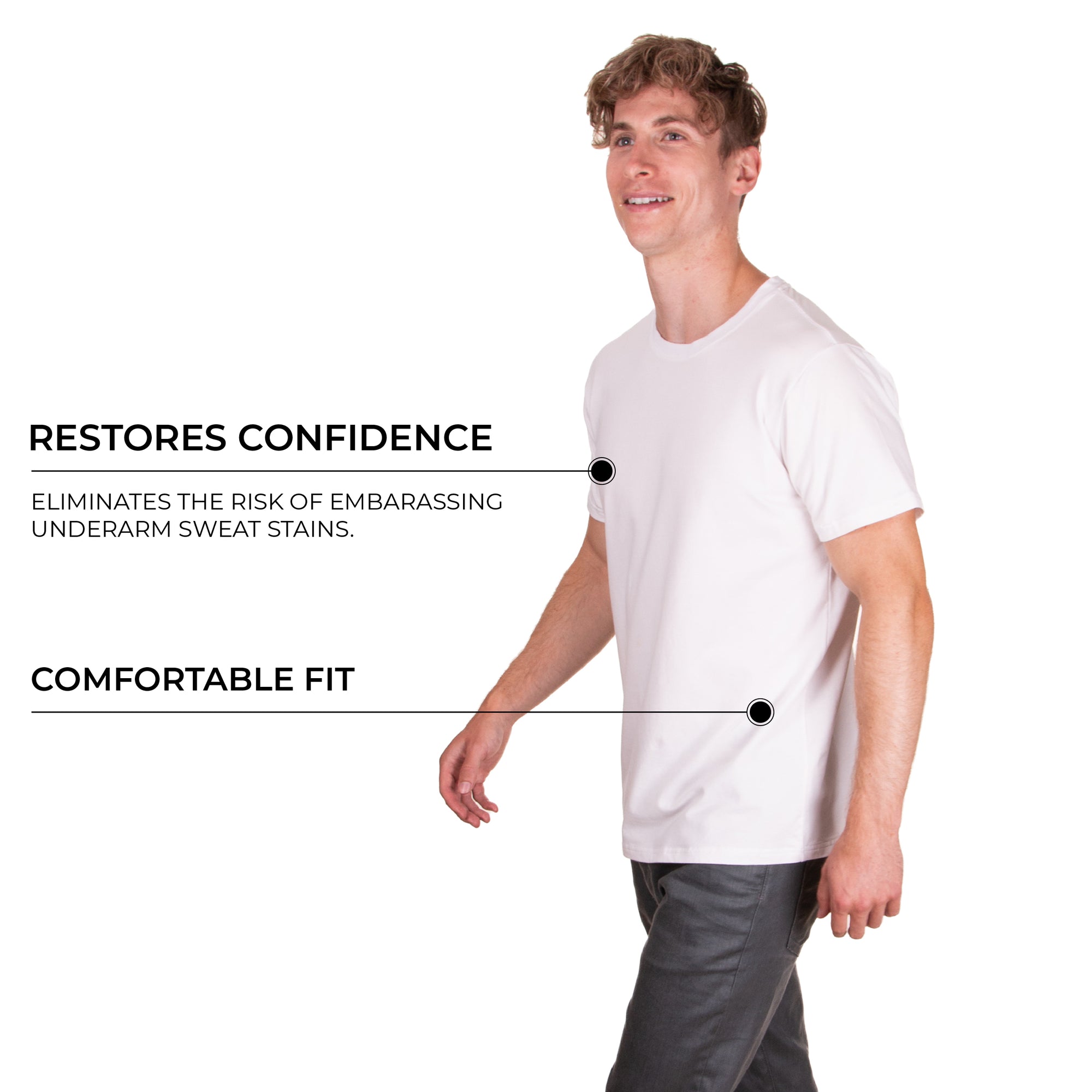 Sweat Proof Crewneck T-Shirt for Men
