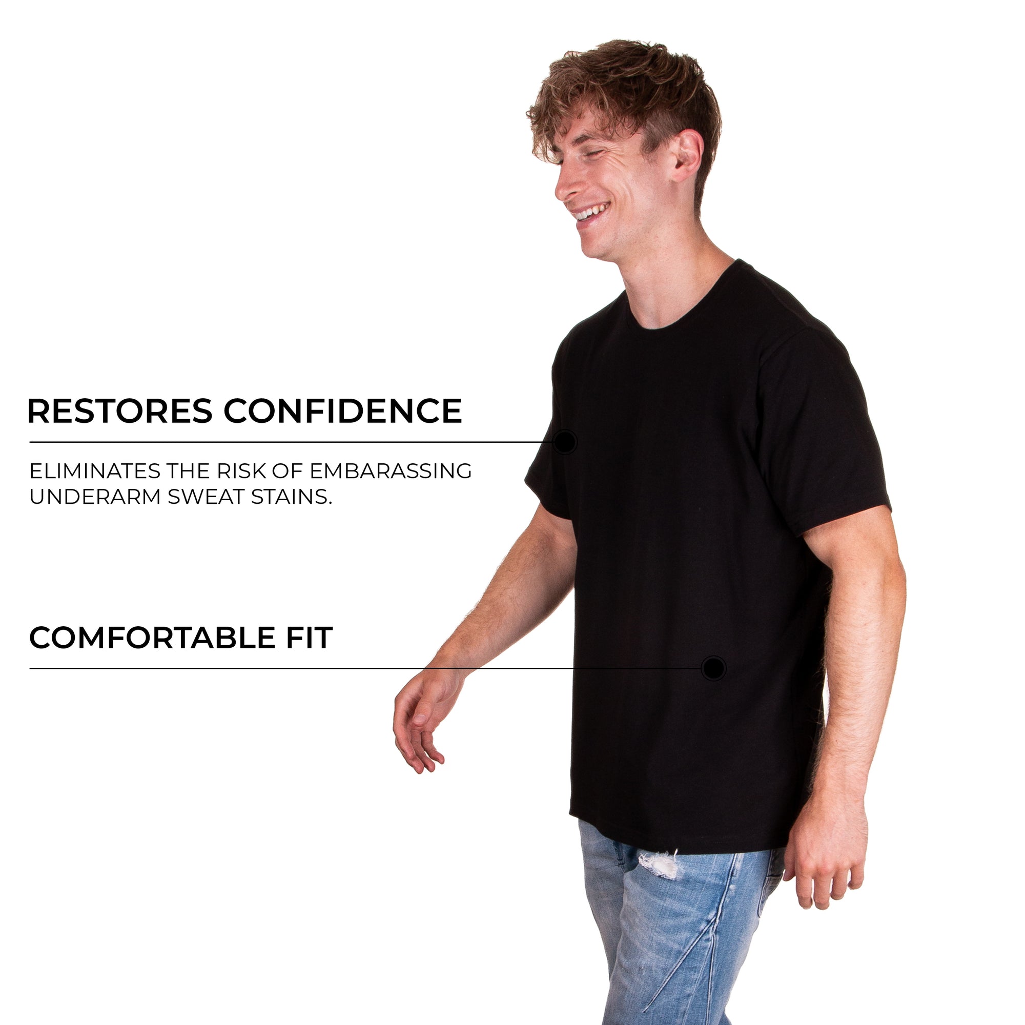 Sweat Proof Crewneck T-Shirt for Men
