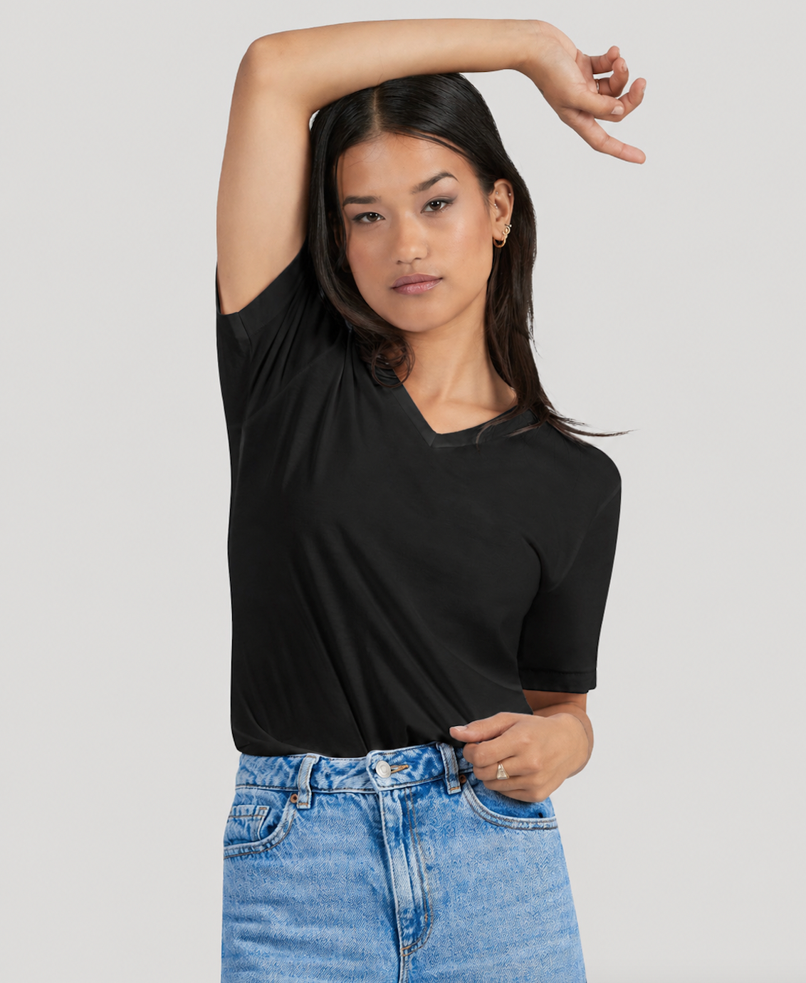 Sweat Proof V-Neck T-Shirt for Women
