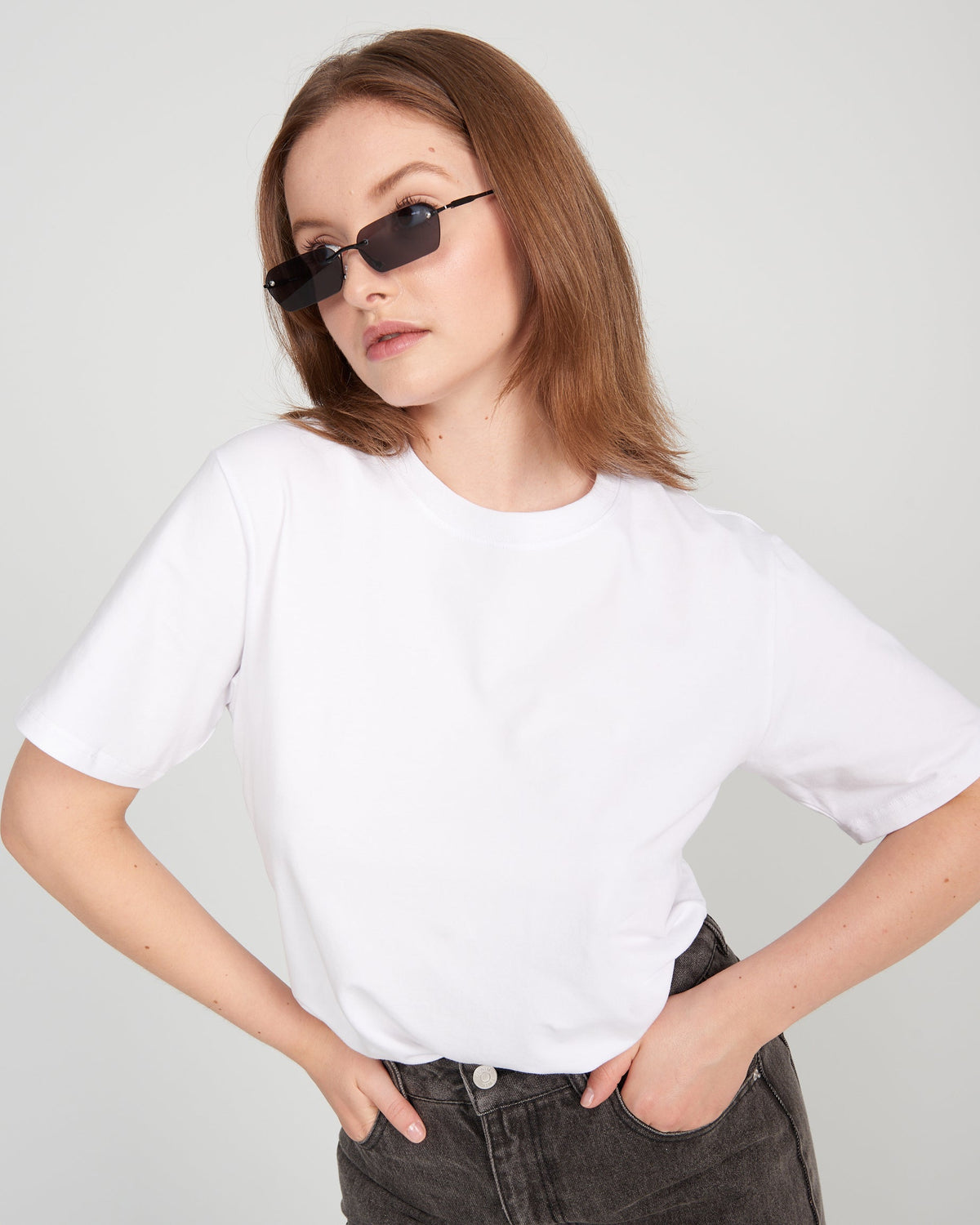 Close up of woman wearing hyperhidrosis undershirt 