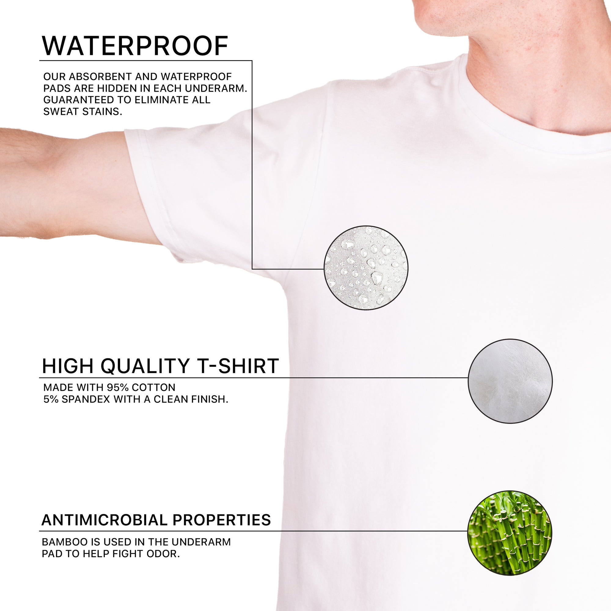 Sweat Proof Crewneck T-Shirt for Women
