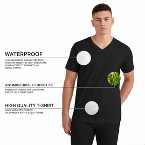 Sweat Proof V-Neck T-Shirt for Men